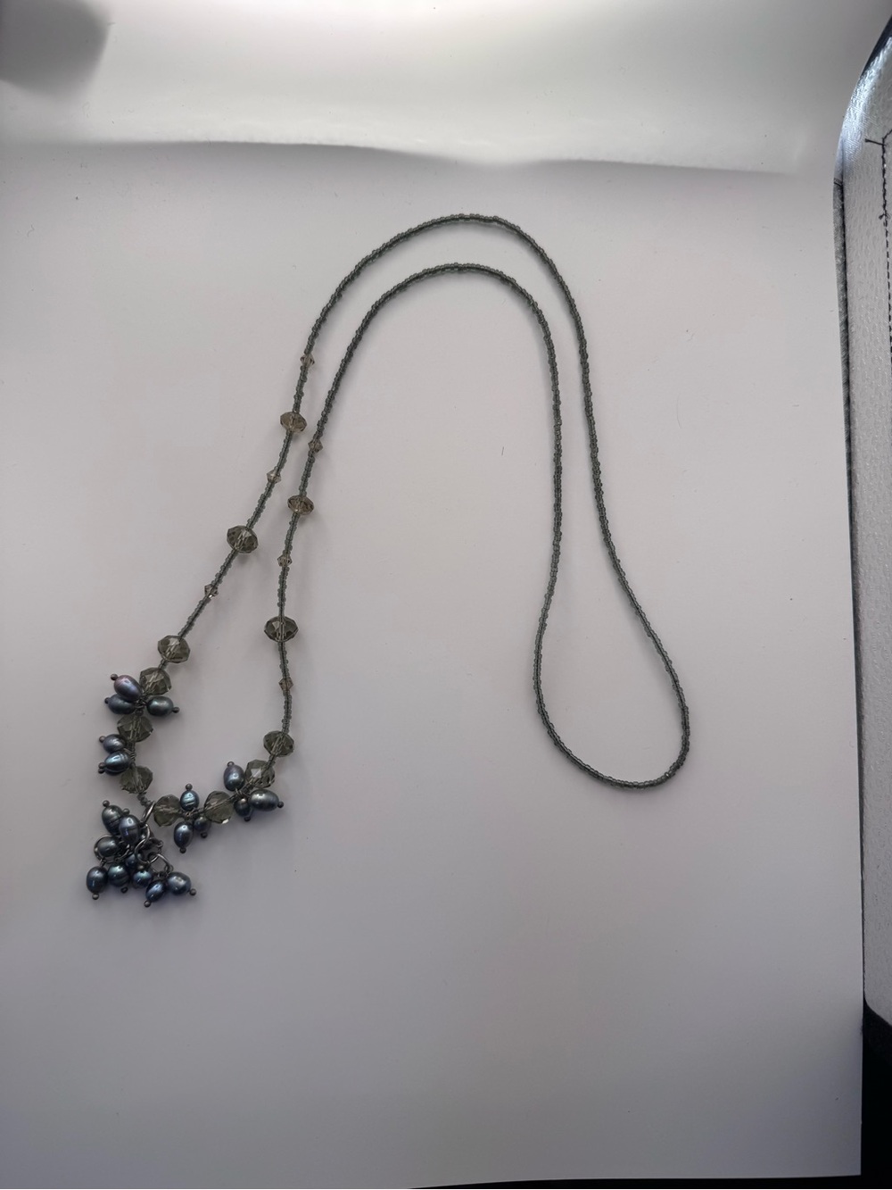Delicate Gray Pearl Cluster Necklace for Women